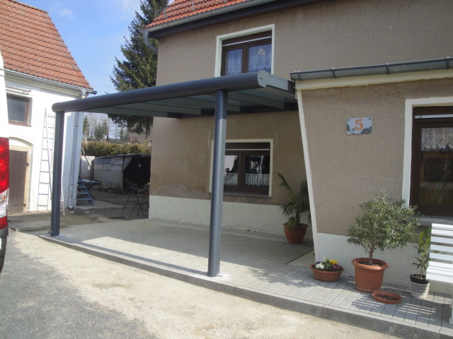 Sachsen Terrassendach - Terrassendach mit seitlichem Dachüberstand